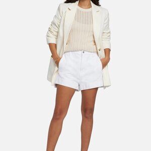 7 For All Mankind White Denim Jean Shorts Womens Size 26 Mid Roll Cuffed Cut-Off